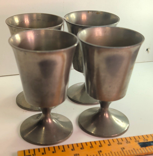 Bow cast pewter goblets cups - cast,