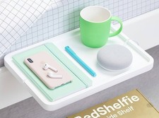 BedShelfie Large Bedside Shelf for Bunk Rail Loft Beds Clamp-On Cup Holder Stand