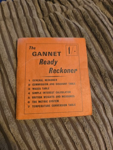 Vintage gannet ready reckoner - gannet,