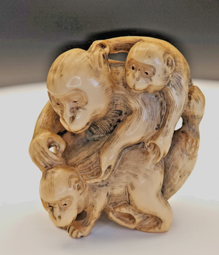 Antique japanese netsuke - japanese, three