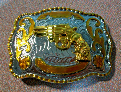 Western belt buckle gold - belt, &