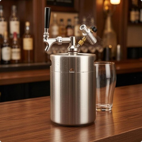 Stainless steel mini keg - stainless,