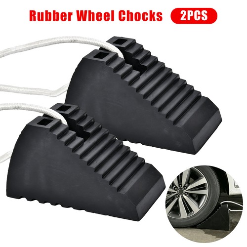 Rubber wheel chocks heavy - rubber, 2x