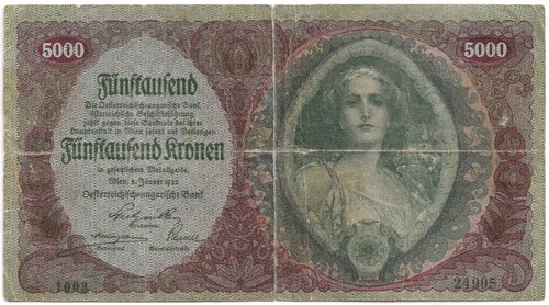 5000 krona korun - 1922, austria