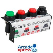 Service Switch Assembly 4 buttons w Decal Arcade Pinball Stern Bally Williams