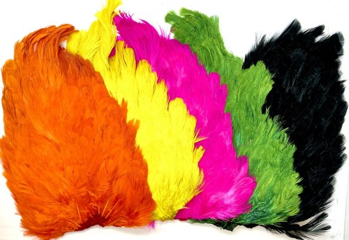 Dyed hen saddle - dyed, tying
