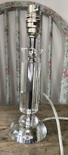Homebase Clear Cut Glass Table Side  Lamp, Vintage Deco Style Pillar