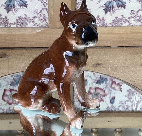Vintage boxer dog figurine - boxer,