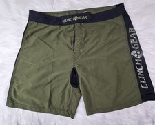 Clinch Gear Shorts Men Sz 42 Black Green  MMA Training Wrestling Gym