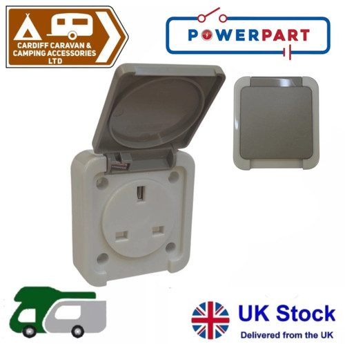 Grey mains external socket - external,