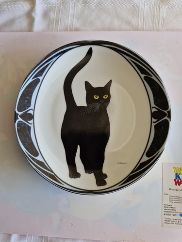 Vintage wall plate black - wall, cat