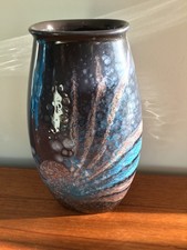 Poole Pottery Earthenware Celestial Manhattan Vase H25cm - Grey/Blue A