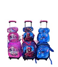 Kids large 3 Pcs  Rolling School Backpack Bag Backpack Hand Lunch Stationery Bag