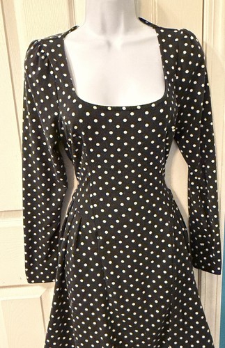 Black white polka dot mini - black,