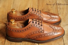 Loake Shoemakers Tan Brown Leather Derby Brogue Shoes Men's UK 8.5 G Vintage