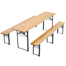 Garden Table & 2 Bench Set