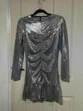 H&M Silver Sequin Ruched