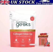 ✅ Nutrition geeks Collagen Glow Up Powder New & Improved 14000mg 420g 30 serving