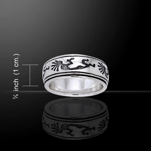 Kokopelli spinner ring - {{,