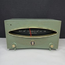 Vintage Zenith Tube Radio Model A615F Plastic Aqua - FOR PARTS/REPAIR