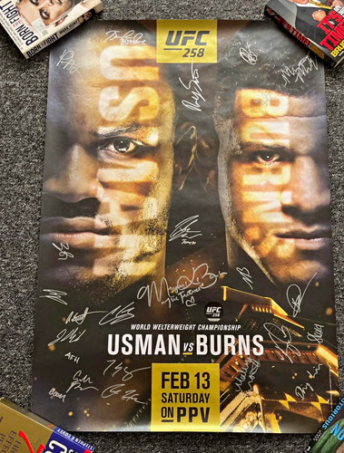 Ufc 258 usman burns signed - ufc,