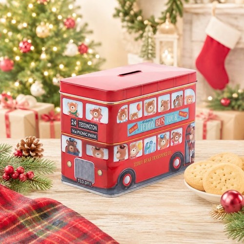 Biscuits tin christmas teddy - christmas,