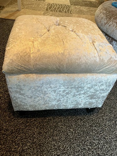 Velvet storage ottoman - storage,