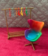 RAINBOW HIGH DOLL Furniture Clothes Rail & Chair 