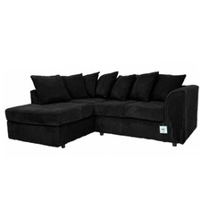 DYLAN SCATTER BACK BLACK JUMBO CORD SOFA LEFT HAND/RIGHT HAND CORNER & FOOTSTOOL