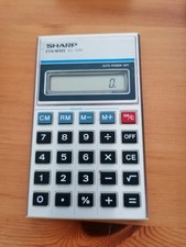 Vintage Sharp ELSI MATE EL -330 Pocket Calculator - Working - Brown Case