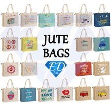 Jute Shopping Bag Hessian Large & Small Eco Reusable Gift Tote Lunch Handbag