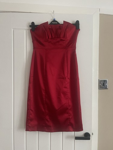 Coast red satin strapless - red,