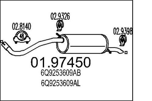 Mts 97450 muffler exhaust - mts,