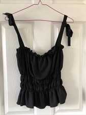 LADIES - Black Tie Strap Top -