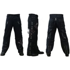 Men Bondage Pants Baggy Skater Goth Punk Emo Gothic Split Leg Pentagramm Trouser