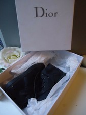 DIOR TODDLER Unisex Navy Patent Leather & Suede Boots size 4. 1/2 - 5 New in Box