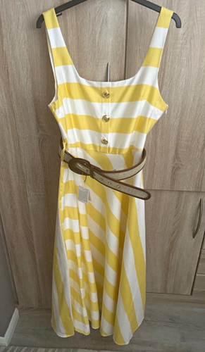 Zara yellow white - yellow/white, striped