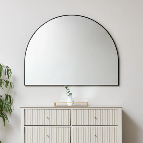 Large black arched wall mirror - large,