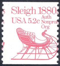 USA 1981 Horse-drawn Sleigh/Sledge/Carriage/Transport 1v coil (n29303)