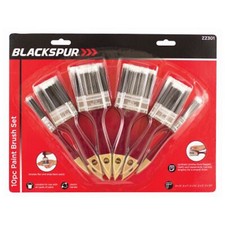 10pc Paint Brush Set Mixed Size Synthetic Bristle Straight Smooth Flagged Tipped