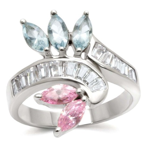 Marquise silver ring - , blue