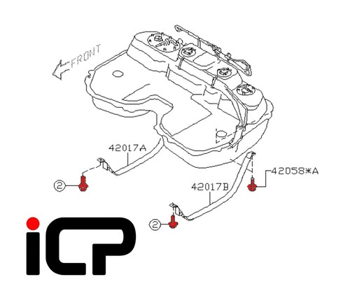 Genuine fuel tank - strap, bolts