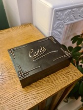 Antique Silver Card Games  Set Metal Box Birmingham Silver Writing PALL MALL 