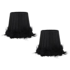 2 Pcs Fabric Lampshade Plume