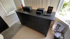 HEMNES Wooden 8-Drawer Chest Dresser black