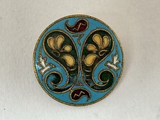 Antique Paisley Enamel Button