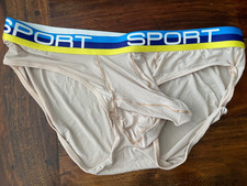 Mens Briefs With Front Pouch Support - Cream/Flesh Colour Size S