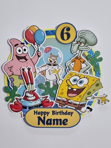Spongebob personalised cake - spongebob,
