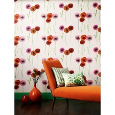 Sanderson Extra Wide Poppies Wallpaper 1 roll