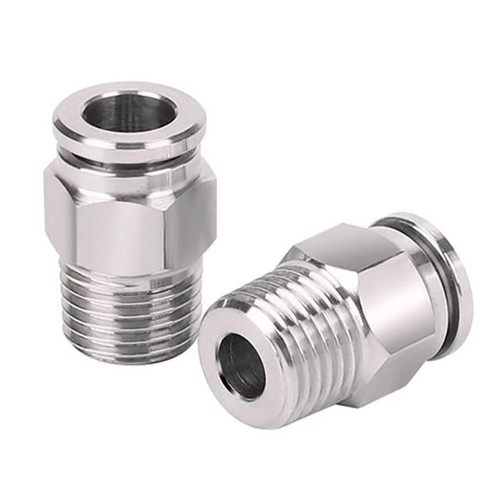 Stainless steel male stud - steel, push